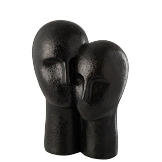 Tête de couple en résine noir 31*21*42 cm