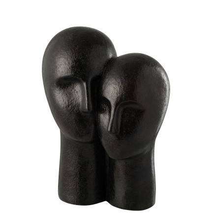 Tête de couple en résine noir 31*21*42 cm