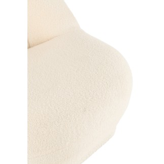 Pouf "Teddy" en textile blanc 78*88*72 cm