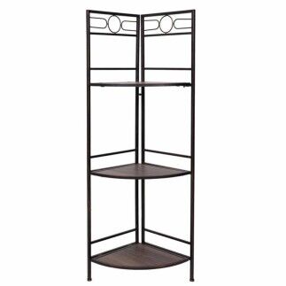 Estantería de Esquina Alexandra House Living Negro Dorado Metal Madera MDF 36 x 126 x 50 cm