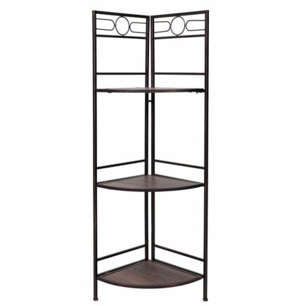 Estantería de Esquina Alexandra House Living Negro Dorado Metal Madera MDF 36 x 126 x 50 cm