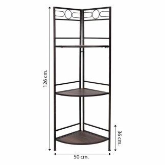 Étagère d'Angle Alexandra House Living Noir Doré Métal Bois MDF 36 x 126 x 50 cm