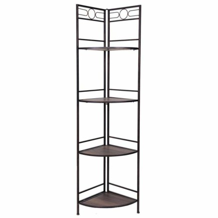 Estantería de Esquina Alexandra House Living Negro Dorado Metal Madera MDF 36 x 165 x 50 cm