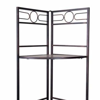 Estantería de Esquina Alexandra House Living Negro Dorado Metal Madera MDF 36 x 165 x 50 cm