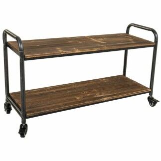 Estantería Alexandra House Living Marrón Gris Madera Metal 34 x 58 x 98 cm Con ruedas