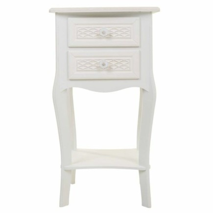 Mesita de Noche Alexandra House Living Blanco Crema 31 x 71 x 38 cm