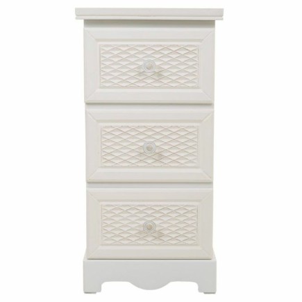 Mesita de Noche Alexandra House Living Blanco Crema 26 x 60 x 31 cm