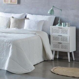 Mesita de Noche Alexandra House Living Blanco 36 x 71 x 42 cm