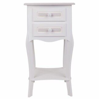 Mesita de Noche Alexandra House Living Blanco 31 x 71 x 38 cm