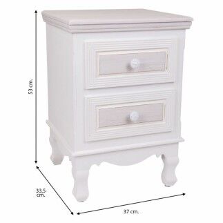 Mesita de Noche Alexandra House Living Blanco 33 x 53 x 37 cm