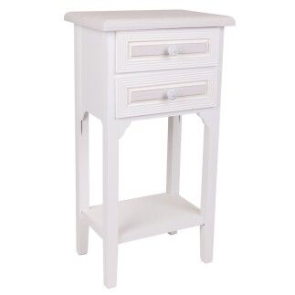 Mesita de Noche Alexandra House Living Blanco 26 x 69 x 37 cm