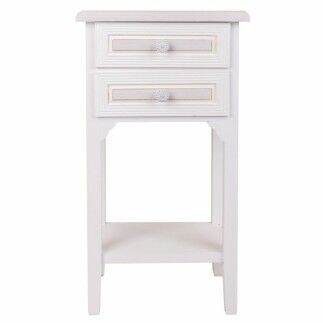 Mesita de Noche Alexandra House Living Blanco 26 x 69 x 37 cm