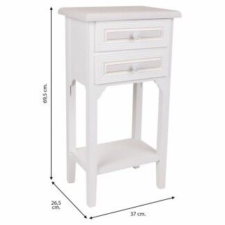 Mesita de Noche Alexandra House Living Blanco 26 x 69 x 37 cm