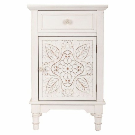 Mesita de Noche Alexandra House Living Blanco 32 x 74 x 46 cm