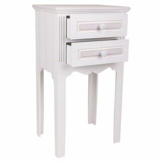 Mesita de Noche Alexandra House Living Blanco 28 x 69 x 38 cm