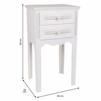 Table de Nuit Alexandra House Living Blanc 28 x 69 x 38 cm