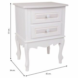 Table de Nuit Alexandra House Living Blanc 34 x 57 x 42 cm