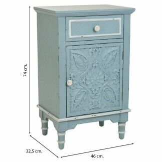 Table de Nuit Alexandra House Living Bleu Blanc 32 x 74 x 46 cm