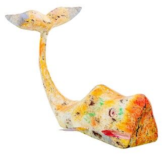 Figurine Décorative Alexandra House Living Jaune Fer Baleine 47 x 26 x 29 cm