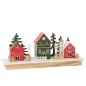 Village de Noël décoratif en bois multicolore 44*12*18cm