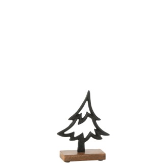 Sapin décoratif en aluminium noir 13*5*16.5 cm