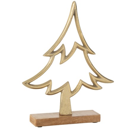 Árbol decorativo de aluminio dorado 22*5*27 cm