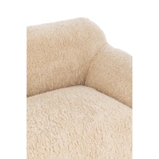 Sofá de 2 plazas en polirresina y textil beige 152*110*81 cm