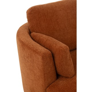 Fauteuil en bois et textile orange 109*100*89 cm