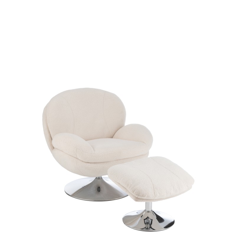 Chaise relax en métal et tissu beige 88.5*83.5*83.5 cm