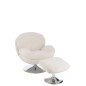 Chaise relax en métal et tissu beige 88.5*83.5*83.5 cm