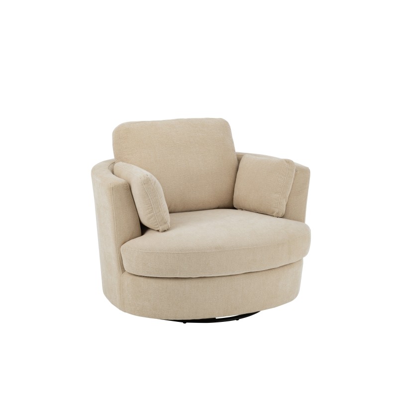 Sillón de tela beige 109*100*89 cm