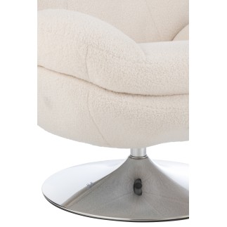 Chaise relax en métal et tissu beige 88.5*83.5*83.5 cm