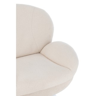 Chaise relax en métal et tissu beige 88.5*83.5*83.5 cm