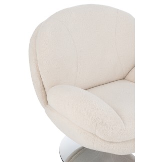 Chaise relax en métal et tissu beige 88.5*83.5*83.5 cm