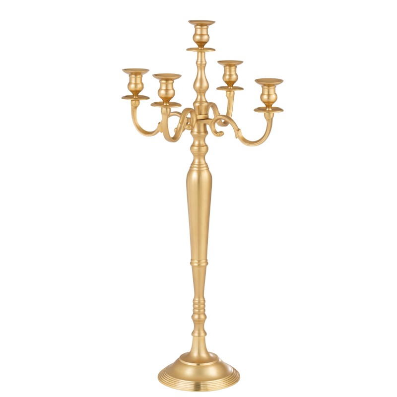 copia de Candelabro 5 brazos aluminio mate oro Alt. 99 cm