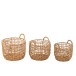 copia de Set de 3 cestas redondo abierto jacinto de agua natural 44x44 cm