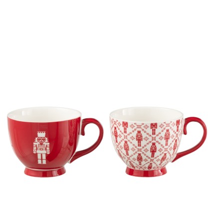 Set de 2 mugs en céramique rouge 11.2*11.2*6 cm