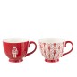 Set de 2 mugs en céramique rouge 11.2*11.2*6 cm