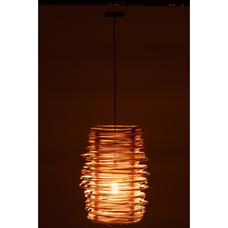 Lampe suspendue en bois naturel 38*38*50 cm