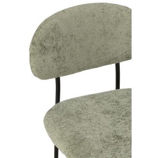 Silla de mesa en textil verde 51*55*82 cm