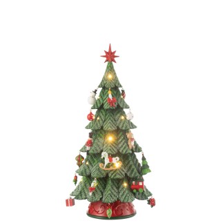 Sapin de Noël avec led en polyrésine multicouleur 24.5*24.5*51.5 cm