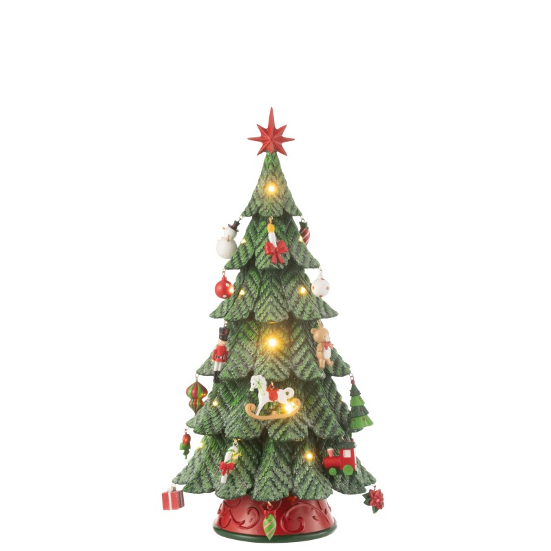 Árbol de Navidad con led en polirresina multicolor 24.5*24.5*51.5 cm