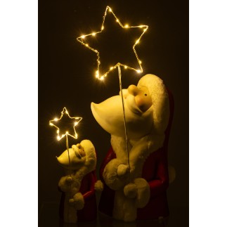 Père Noël à led en polyrésine multicouleur 23*23*67 cm