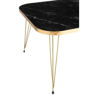 TABLE BASSE MDF/MET NOIR/OR