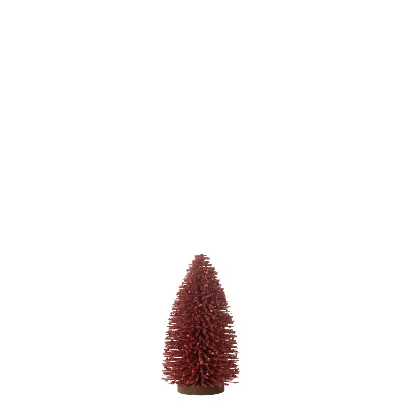 Sapin de Noël artificiel en plastique rouge 12*12*22 cm