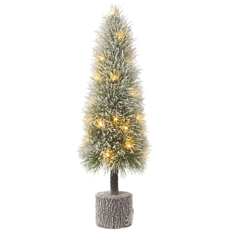 Albero di Natale artificiale con luci a LED in plastica verde 20*20*75 cm