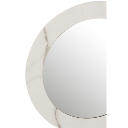 Miroir rond en verre blanc 60x60x2 cm