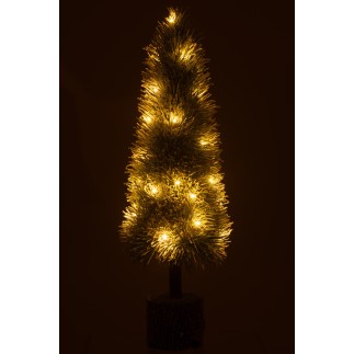 Albero di Natale artificiale con luci a LED in plastica verde 20*20*75 cm