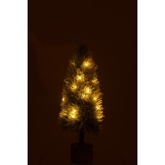 Sapin de Noël artificiel avec led en plastique vert 19*19*60 cm