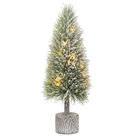 Albero di Natale artificiale con luci a LED in plastica verde 19*19*60 cm